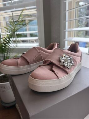MADDEN GIRL Women’s Blush Slip-On Platform Sneakers with Crystal Accent